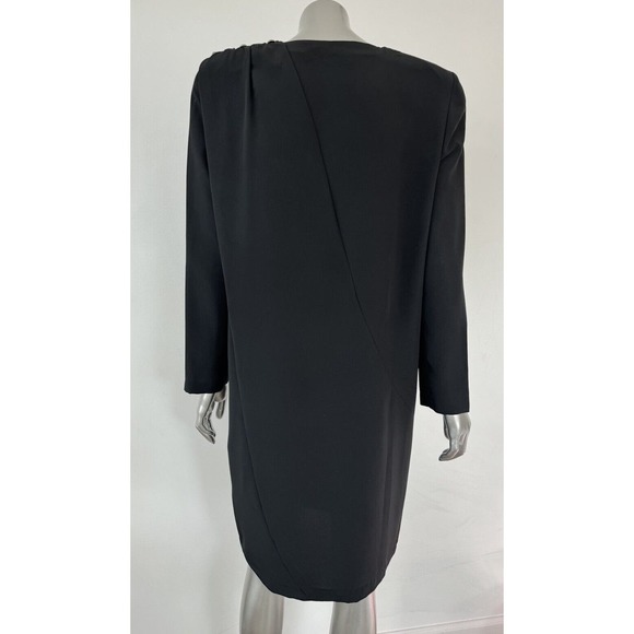 Luisa Spagnoli black Dress IT 44 Shoulder Pads Jewel Gatsby VTG - Picture 12 of 12